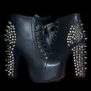 Jeffrey Cambell Spike Studded Boot Heel Platform